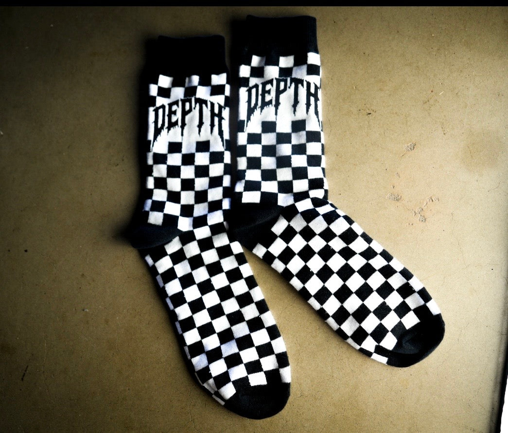(                                                                                                                                                                                                                           Depth Checkered Crew Socks (3 pack)
