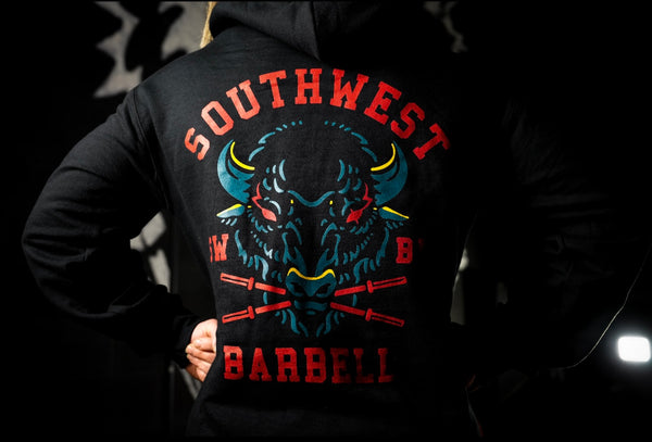 (                                                                                                                                                                                                               Southwest Barbell Hoodie (Back Logo)