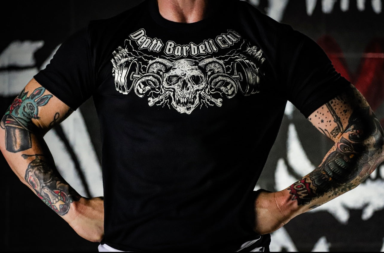 (                                                                                                                                                                                    Depth Barbell Club Comp Tee (Front Logo).