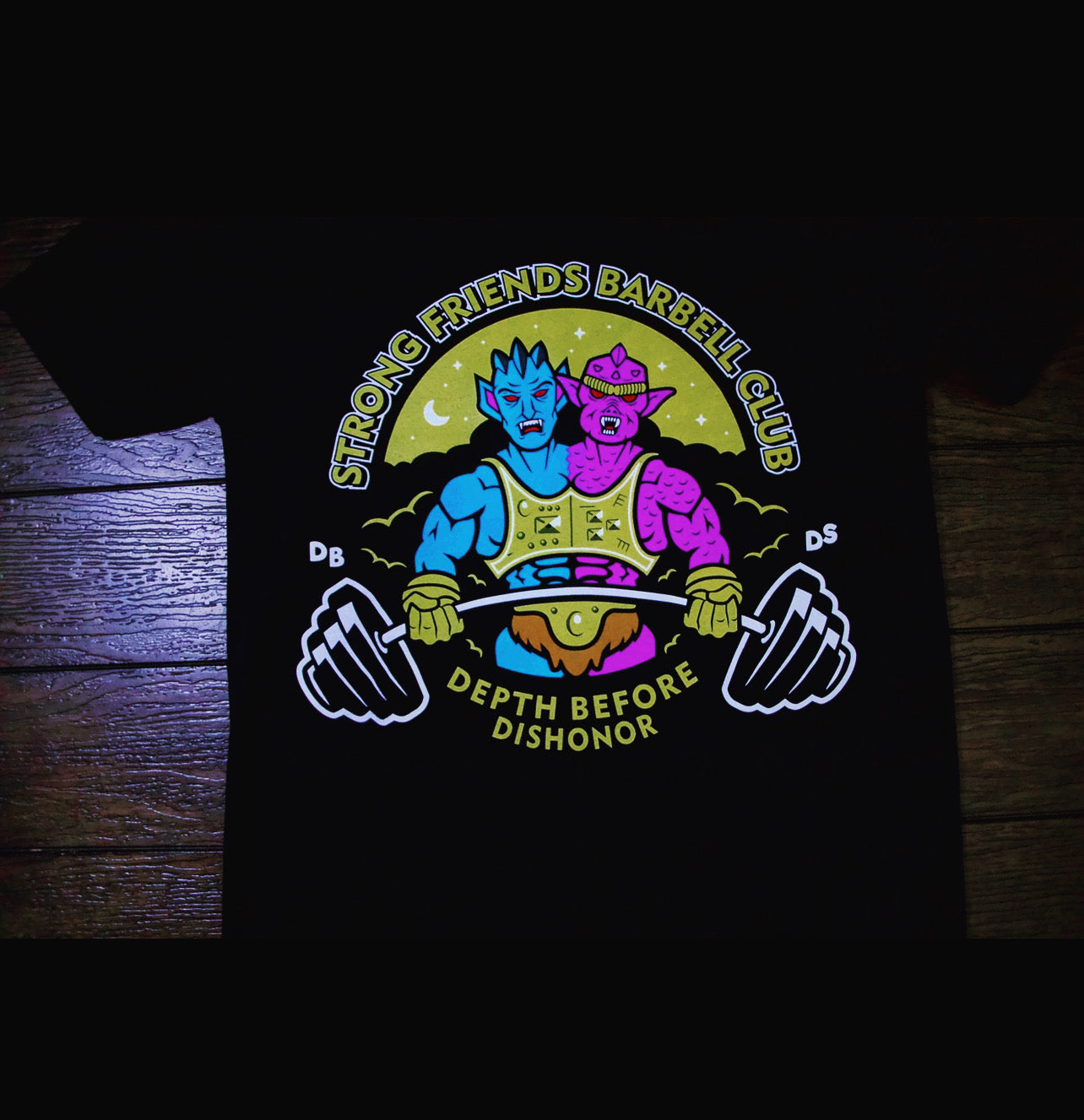(                                                 Strong Friends Barbell Club (Front Logo)