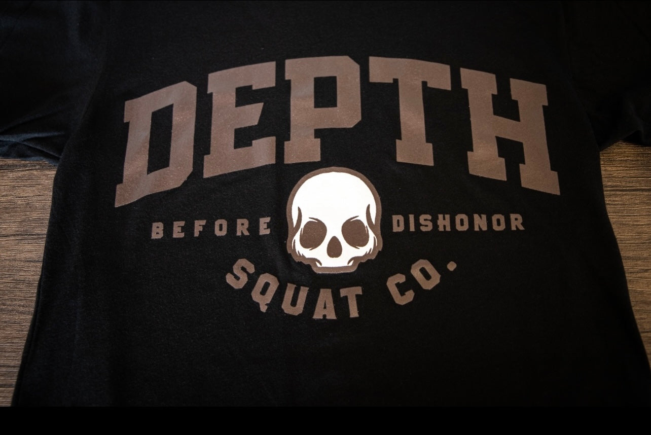 (                                                                                                                                                Depth Crew Grey Font (Front Logo)